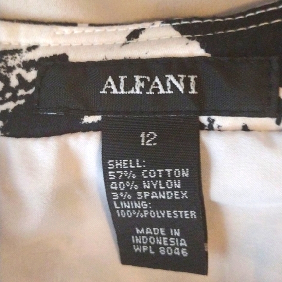 Alfani,midi, Size 12, lined sheath , black and white dress - Picture 5 of 5